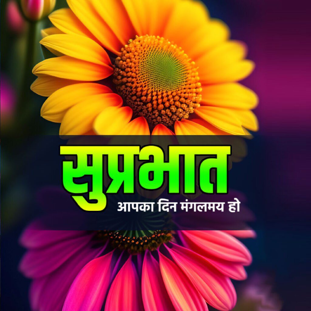 Suprabhat Motivation message with yellow beautiful flower