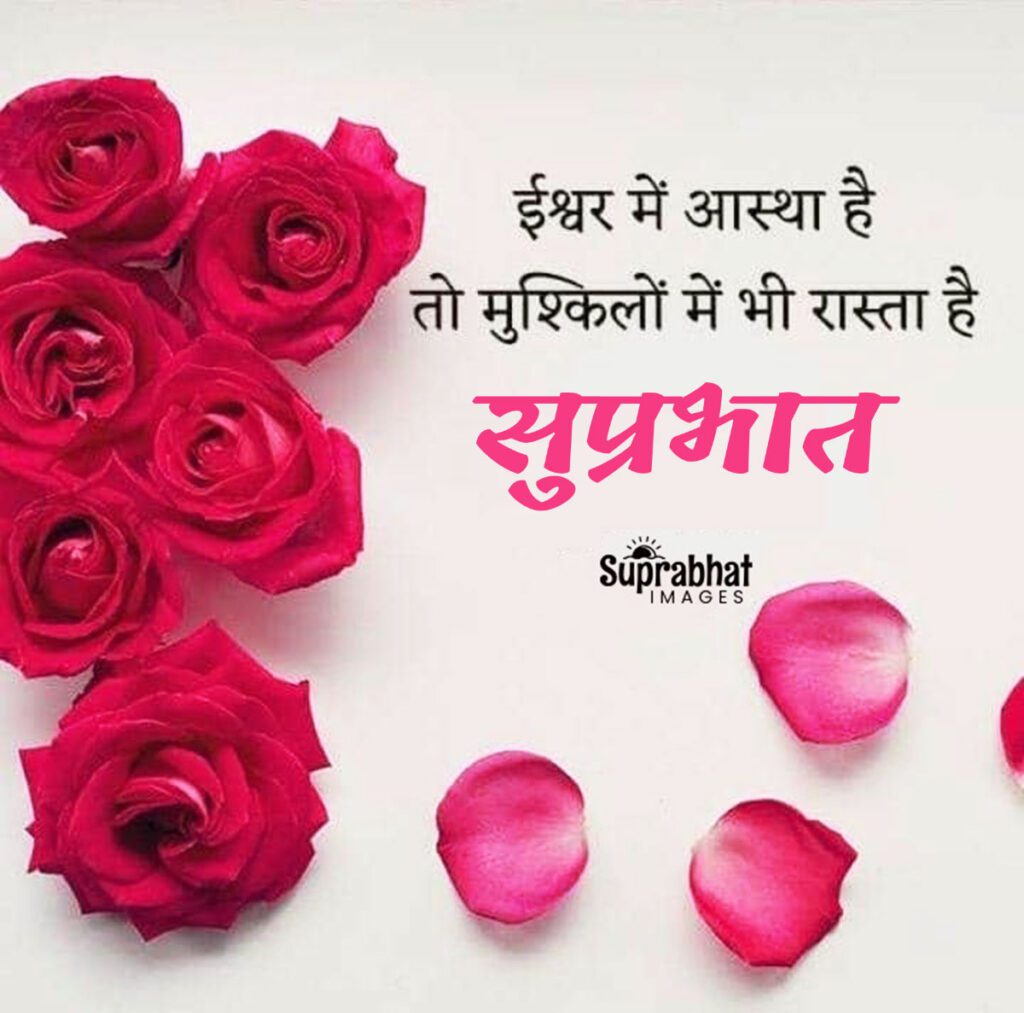 Suprabhat whishes with rose flowers